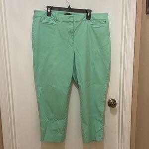 Talbots Light Green Cropped Pants Size 18W